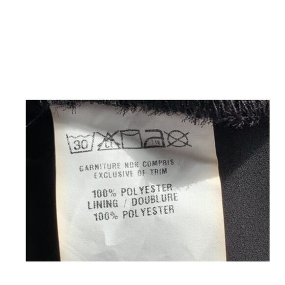 Cartise knee length sleeveless little black dress chiffon cape sleeves sz 12 - Picture 10 of 10